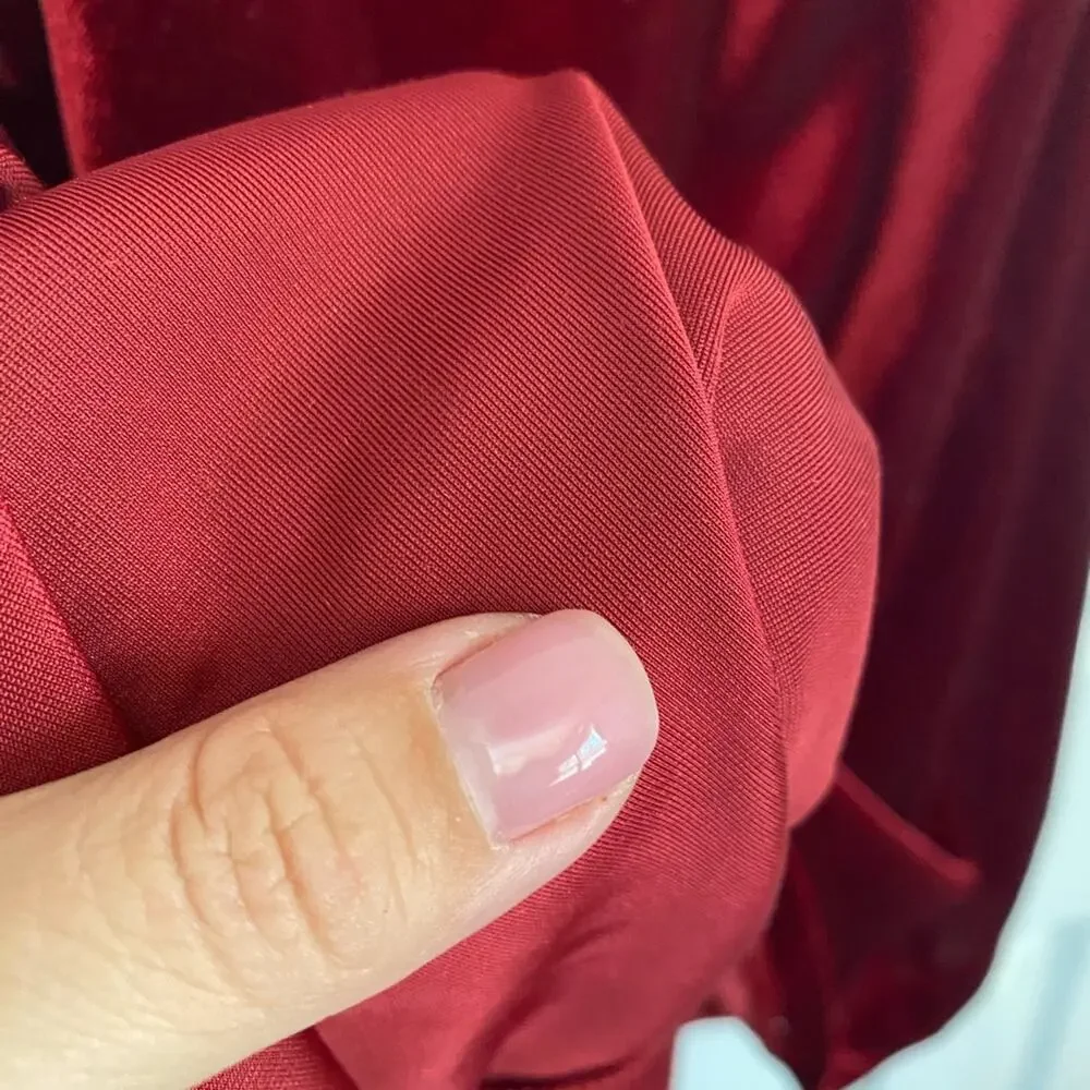Ralph Lauren Girls Deep Red Velvet Dress Size XL 16